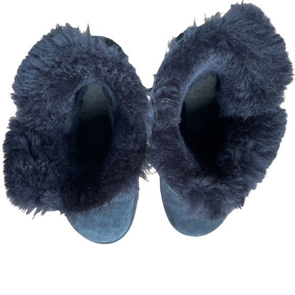 Ugg Black Ankle Boots Mini Bailey Button Bling with Fur Lining Size: 6 - Picture 6 of 11